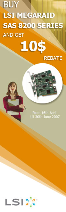 Buy LSI MegaRAID Serial Attached SCSI and get $10rebate