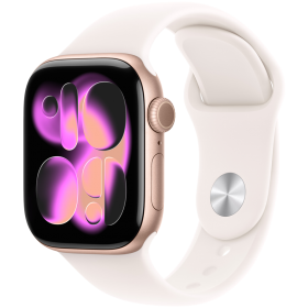 Apple Watch Series 11 GPS, 42мм, Rose Gold Aluminium, Светлый розовый спортивный ремешок, M/L — Изображение №1