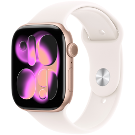 Apple Watch Series 11 GPS, 46χιλ., Rose Gold Aluminium, Light Blush Sport Band, M/L — Εικών №1