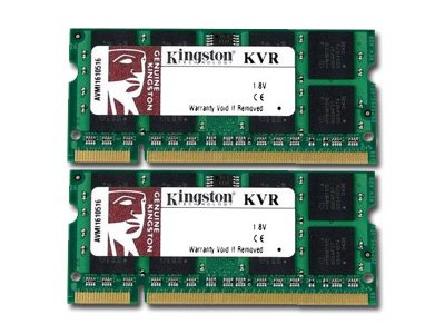 Kingston valueram memory 4gb (2x 2gb) so dimm 200pin ddr2 800mhz / pc2-6400 - cl5 1.8v memory sans tampon - non ecc (740617129007)