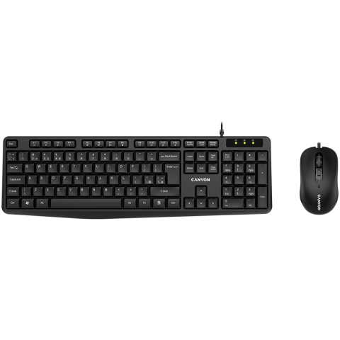 CANYON CANYON SET-1 EN/AD Keyboard+Mouse Wired Black Kabel USB