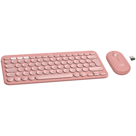 LOGITECH LOGITECH Pebble 2 Bluetooth Keyboard Combo - TONAL ROSE - Croatian layout Bežično
