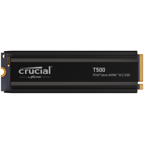 Crucial T500 2TB PCIe Gen4 NVMe M.2 SSD with heatsink