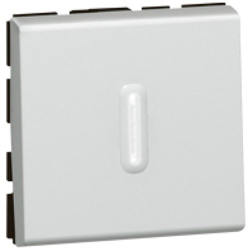 Legrand 2-way switch Mosaic - with LED indicator - 10 AX 250 V~ - 2 modules - alu