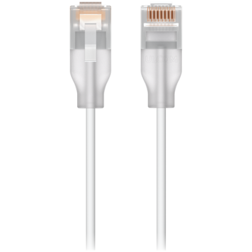 Ubiquiti UACC-Cable-Patch-EL-0.15M-W-24 Nano-thin patch cable with 2.5 GbE and PoE++ support designed to show Etherlighting™ effects, Translucent booted RJ45 for optimal Etherlighting™ brightness, Outer diameter 2.5 mm
