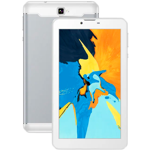VGKE 7" 3G Tablet, Quad Core Mediatek CPU, 1GB RAM, 16GB Storage, Android 10 - Tablet cover inside Box - Silver