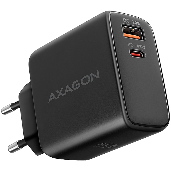 MOBILE CHARGER WALL USB 45W/GAN 2PORT ACU-PQ45 AXAGON