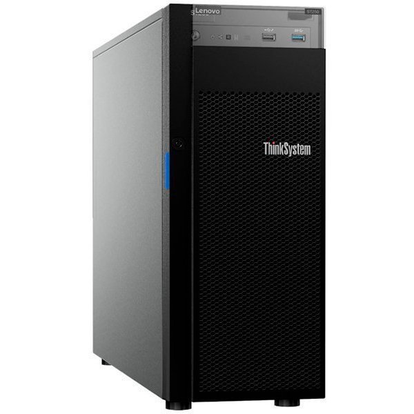 Lenovo ThinkSystem ST250 V2; Tower; 1x Xeon E-2356G(6C 3.2GHz 12MB Cache/80W), 1x32GB, O/B, 2.5" HS (8), 2x RJ-45; RAID 5350-8i, HS 750W Titanium, XCC Enterprise, No DVD, 3 yr warranty