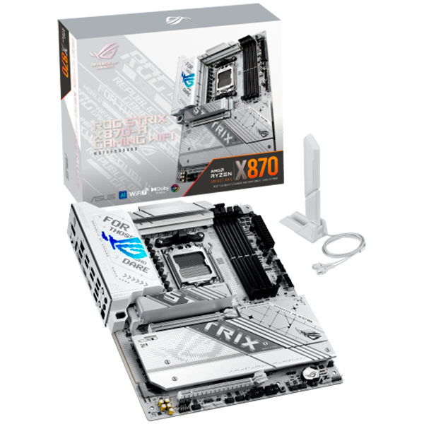 ASUS ROG STRIX X870-A GAMING WIFI AM5 ATX osnovna plošča - AMD X870, 4xDDR5, 4xM.2, 2xSATA, 2.5Gb LAN, WiFi 7, BT, 1xDP, 1xHDMI, 2xUSB4 40Gbps porta (USB Type-C), Aura Sync