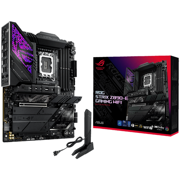 ASUS ROG STRIX Z890-E GAMING WIFI LGA1851 ATX osnovna plošča - Intel Z890, 4xDDR5, 7xM.2, 4xSATA, 5Gb LAN, WiFi 7, BT, 1xDP, 1xHDMI 2xTB4 porta (USB Type-C), Aura Sync