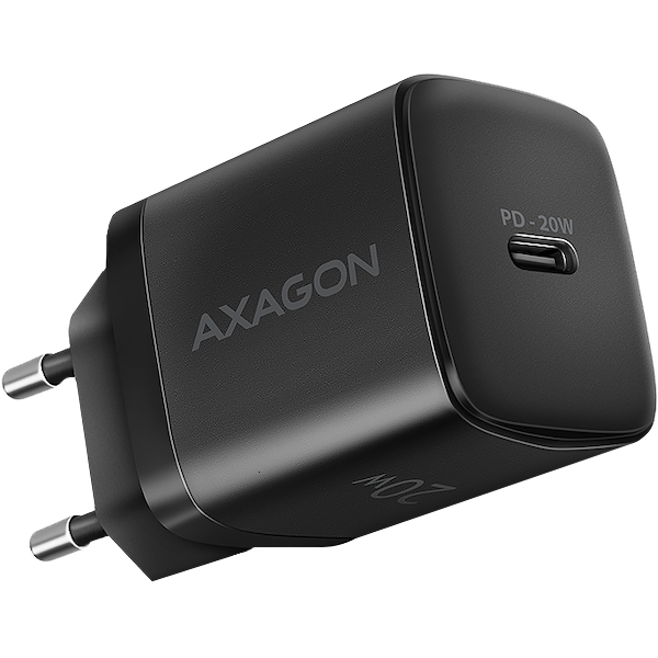 MOBILE CHARGER WALL USB-C 20W/1PORT BLACK ACU-PD20 AXAGON
