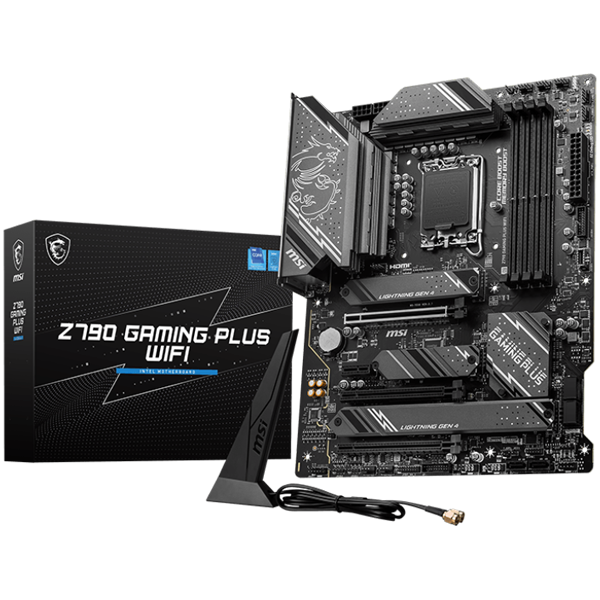 MSI Z790 GAMING PLUS WIFI Motherboard ATX - Supports Intel Core 12/13/14th Gen Processors, LGA 1700, DDR5 Boost (7200+MHz/OC), 3 x PCIe 4.0 x16, 2 x PCIe 3.0 x1, 3 x M.2 Gen4, 2.5Gbps LAN, Wi-Fi 6E