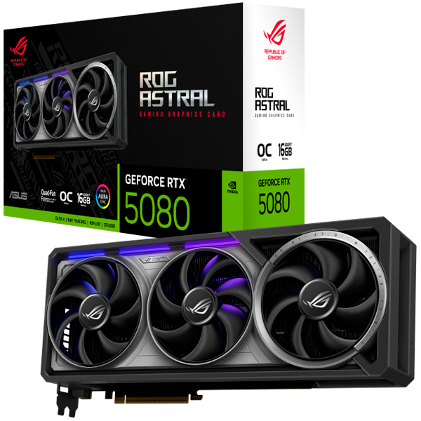 ASUS Video Card NVIDIA GeForce RTX 5080 16GB GDDR7 Digital Max Resolution 7680 x 4320  Yes x 2 (Native HDMI 2.1b)Yes x 3 (Native DisplayPort 2.1b)HDCP Support Yes (2.3) 850W P/N