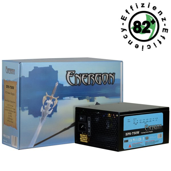 Power Supply INTER-TECH Energon EPS AC 220-240V, 50/60Hz, DC 3.3/5/±12V, 750W, Retail, Active PFC, 1x135, Efficiency 82%