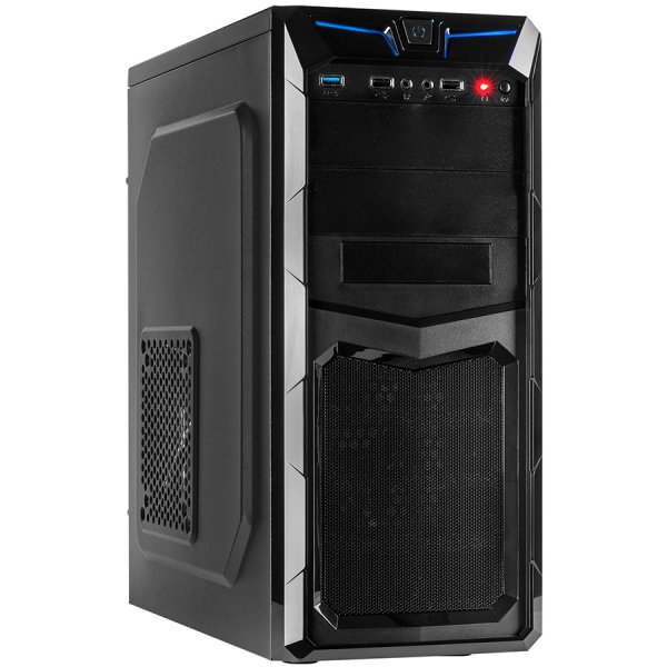 Chassis INTER-TECH GM-C11 Black Midi Tower, ATX, 2xUSB2.0, 1xUSB3.0, HD-audio, PSU optional