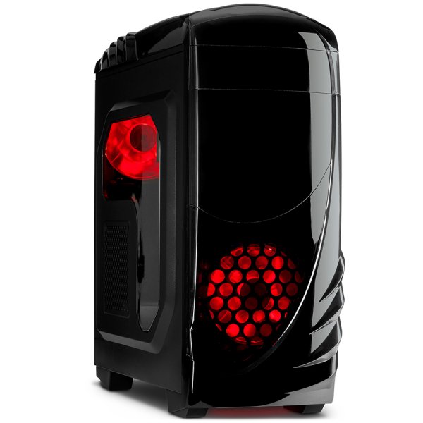 Chassis INTER-TECH K-2 GTS Black Midi Tower, ATX, 1xUSB2.0, 1xUSB3.0, Card Reader, HD-audio, PSU optional