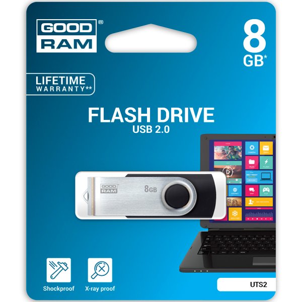 GOODRAM 8GB UTS2 BLACK USB 2.0