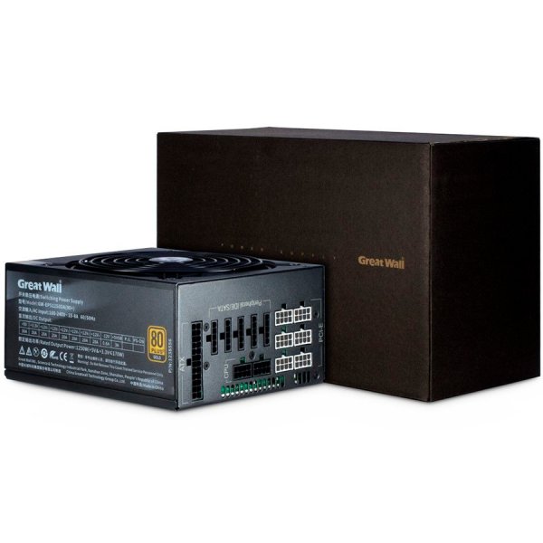 INTER-TECH Power Supply Great Wall M1200, 1250W 80 Plus Gold 230V EU ATX PC Power Supply, Low Noise 135mm, 100% modular