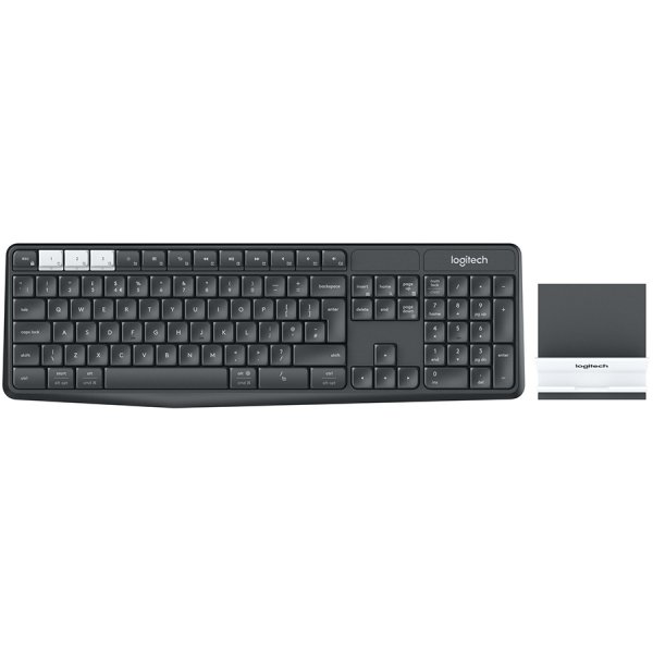 LOGITECH K375s Multi-Device Wireless Keyboard and Stand Combo - GRAPHITE/OFFWHITE - US INT'L