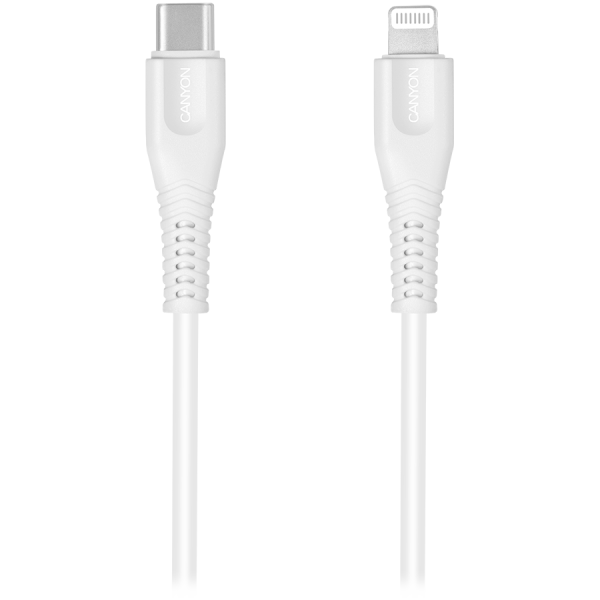 CANYON cable MFI-4 Type-C to Lightning 1.2m White