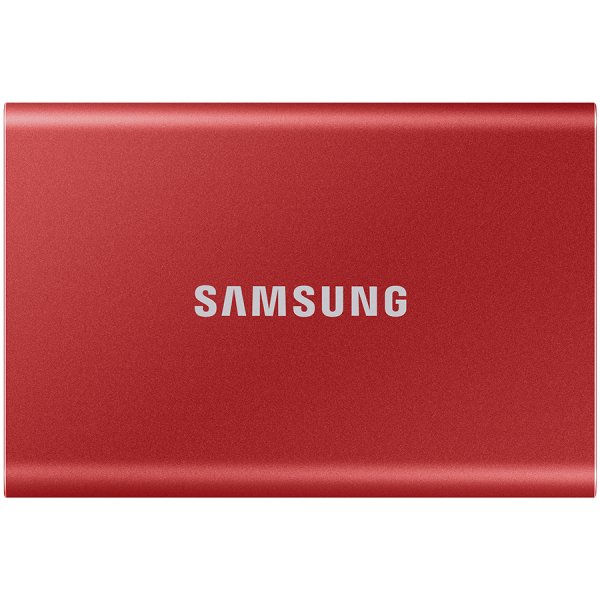 Samsung SSD T7 External 500GB, USB 3.2, 1050/1000 MB/s, included USB Type C-to-C and Type C-to-A cables, 3 yrs, metallic red