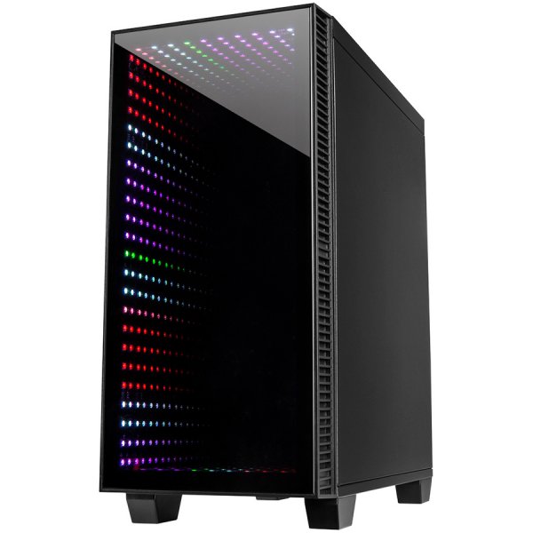 Chassis INTER-TECH X-608 INFINITY MICRO, microATX, RGB, Front and Side Tempered Glass, w/o PSU