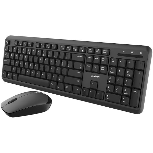 CANYON SET-W20 EN/RU Keyboard+Mouse Velvet Wireless Black