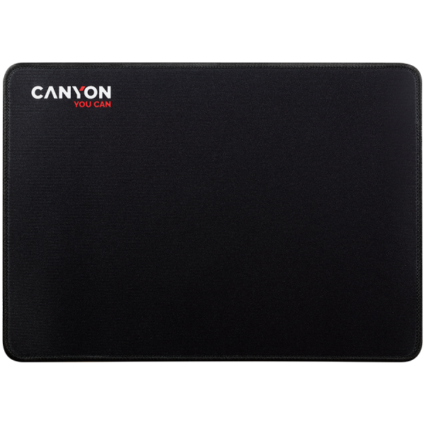 CANYON MP-4, Mouse pad,350X250X3MM,Multipandex,fully black with our logo (non gaming),blister cardboard