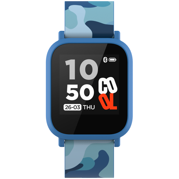CANYON My Dino KW-33, Teenager smart watch, 1.3 inches IPS full touch screen, blue plastic body, IP68 waterproof, BT5.0, multi-sport mode, built-in kids game, compatibility with iOS and android, 155mAh battery, Host: D42x W36x T9.9mm, Strap: 240x22mm, 33g