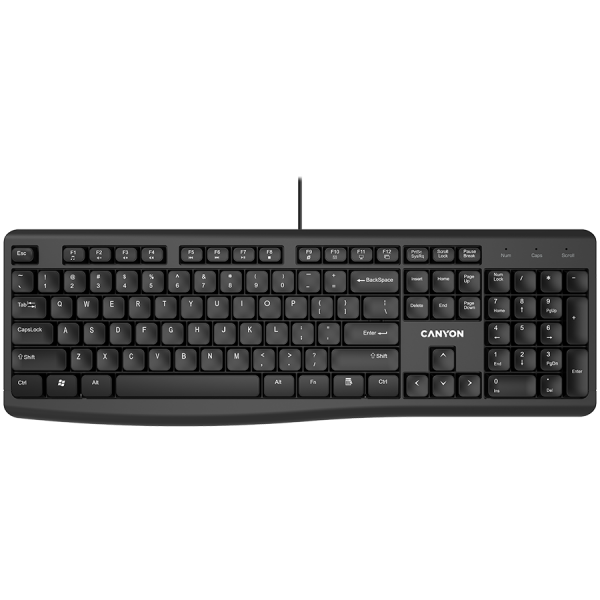 CANYON keyboard KB-50 EN Slim Wired Black