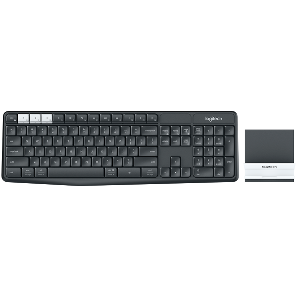 LOGITECH K375s Multi-Device Wireless Keyboard and Stand Combo - GRAPHITE/OFFWHITE - RUS