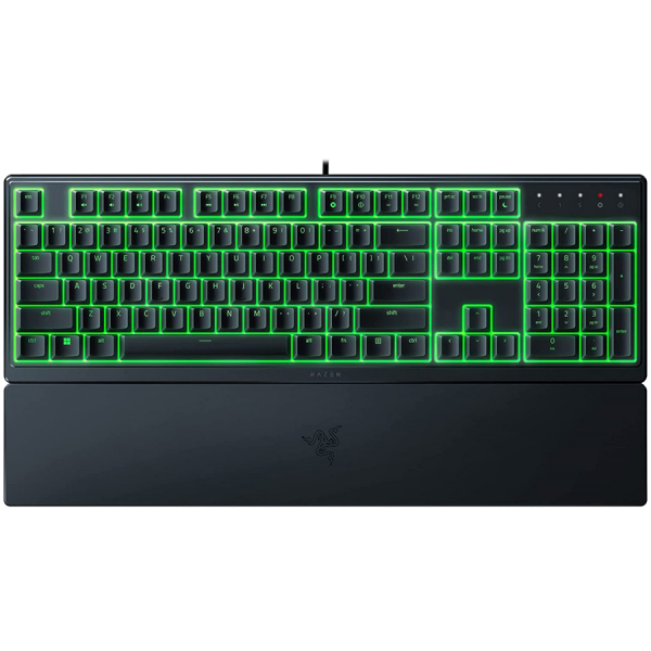 Razer Ornata V3 X US, Silent Membrane Switches, RGB Lighting, 1000 Hz Ultrapolling, UV coated ABS Keycaps, Soft-touch wrist rest