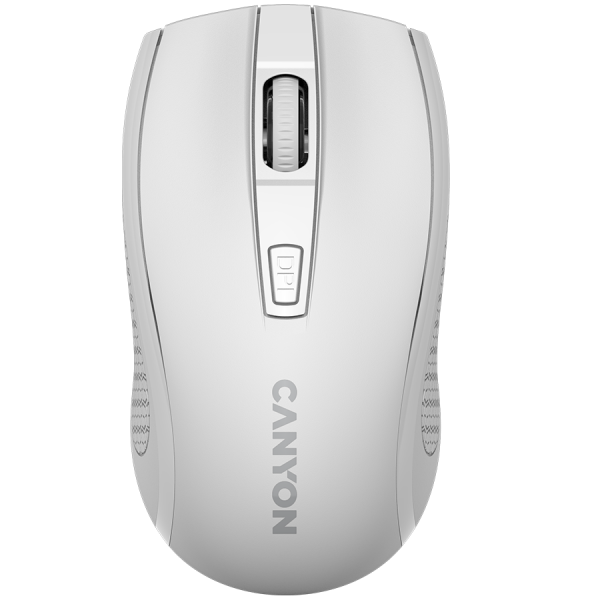 CANYON MW-7, 2.4Ghz wireless mouse, 6 buttons, DPI 800/1200/1600, with 1 AA battery ,size 110*60*37mm,58g,white