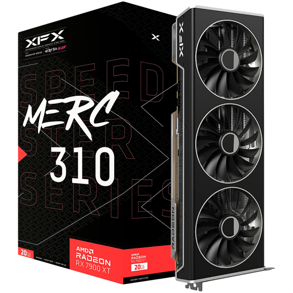 XFX AMD Video Card RX-7900XT Speedster MERC310 20GB GDDR6 320bit, 2535 MHz / 20Gbps, 3x DP, 1x HDMI, 3 fan, 2 slot
