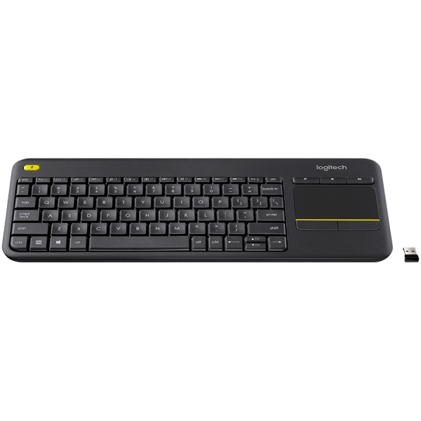 LOGITECH Wireless Touch Keyboard K400 Plus - WHITE - PAN - 2.4GHZ - NORDIC-613