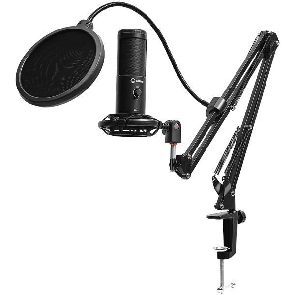 LORGAR Gaming Microphone Voicer 931 USB Condenser Boomarm Black