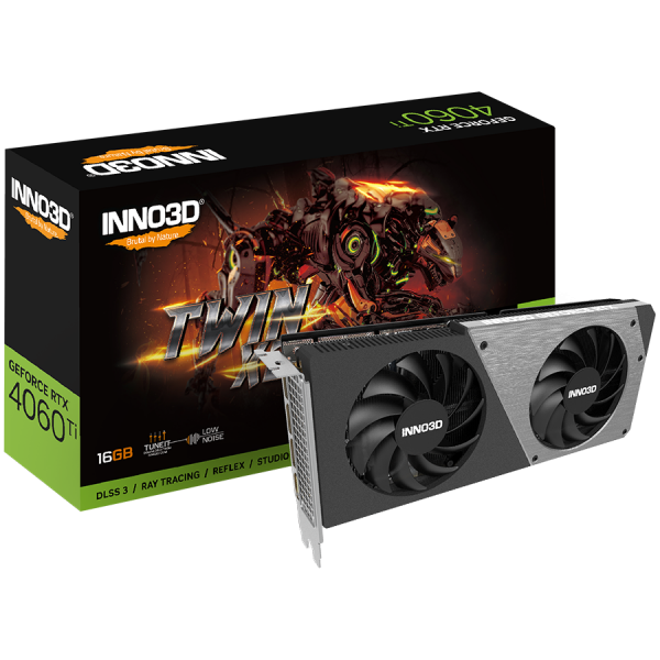 INNO3D NVIDIA RTX 4060 Ti 16GB GDDR6 128bit, 2250MHz / 18Gbps, 3xDP, 1x HDMI, 2 fan, 2 slot