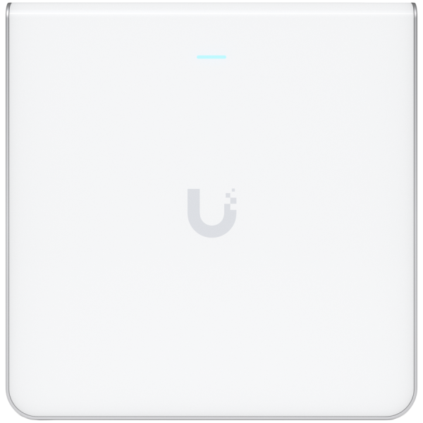 UBIQUITI U6 Enterprise In-Wall, 10 spatial streams, 115 m² (1,250 ft²) coverage, 600+ connected devices, Powered using PoE+/PoE++, (4) GbE ports with (1) PoE output, 2.5 GbE uplink.