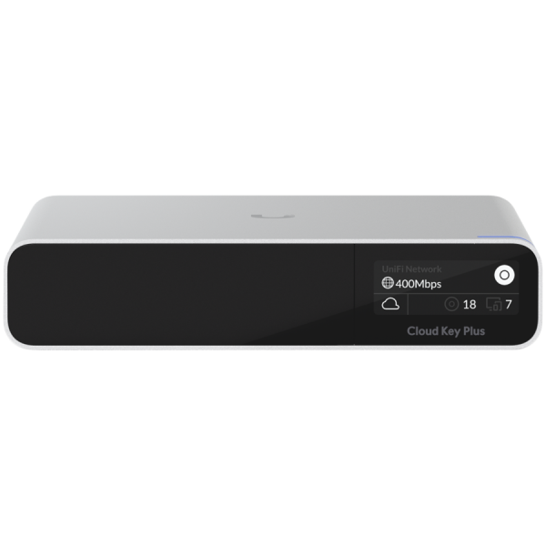 UBIQUITI CloudKey+; Pre-installed 1TB HDD; Connect and power using PoE; Optional USB-C power with Quick Charge 2.0/3.0 compliant adapter only; Includes full UniFi application suite for device management; Bluetooth for instant setup.