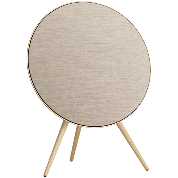 Beosound A9 5th Gen Speaker Gold Tone (Back Sand/Cover Golden/Legs White Oak)