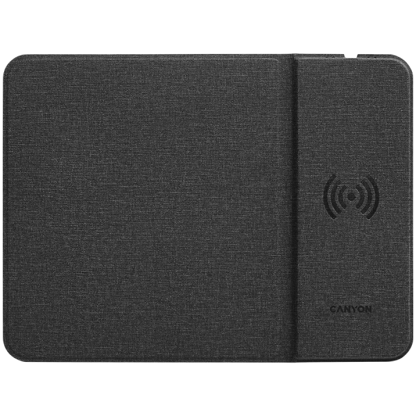 CANYON MP-W5, Mouse Mat with wireless charger, Input 5V/2A,9V2A Output 5W/7.5W/10W, 324*244*6mm, USB Type C cable length 1m, Black, 220g