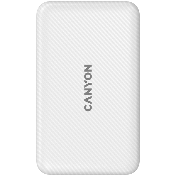 CANYON PB-1001, 18W PD+QC 3.0+10W Magnet wireless charger powerbank 10000mAh Li-poly battery,Lightning Input: DC5V/2A, 9V/2A Type c PD Input DC5V/3A, 9V/2A，Type C PD  utput:5V/3A,9V/2.2A,12V/1.5AQC 3.0 Output: DC5V/3A, 9V/2A, 12V/1.5A, Wireless