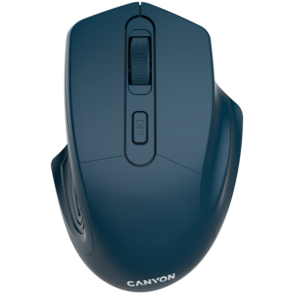 CANYON MW-15, 2.4GHz Wireless Optical Mouse with 4 buttons, DPI 800/1200/1600, Dark Blue, 115*77*38mm, 0.064kg