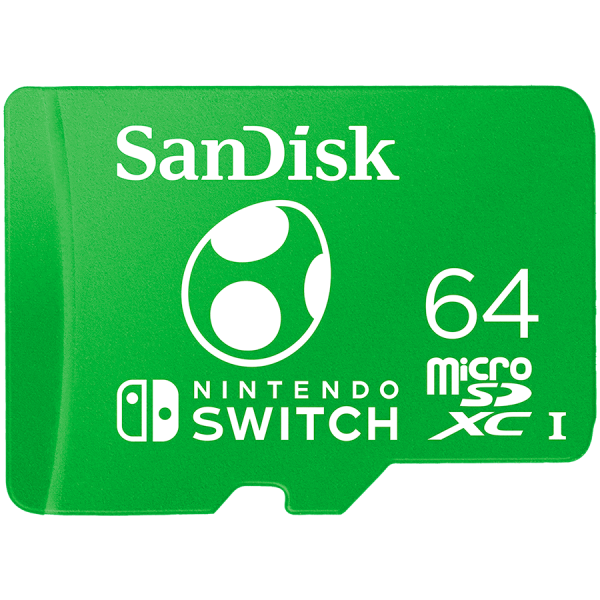SANDISK Nintendo MicroSDXC UHS-I card for Nintendo Switch, Yoshi Edition- 64GB, Up to 100MB/s read up to 90MB/s write