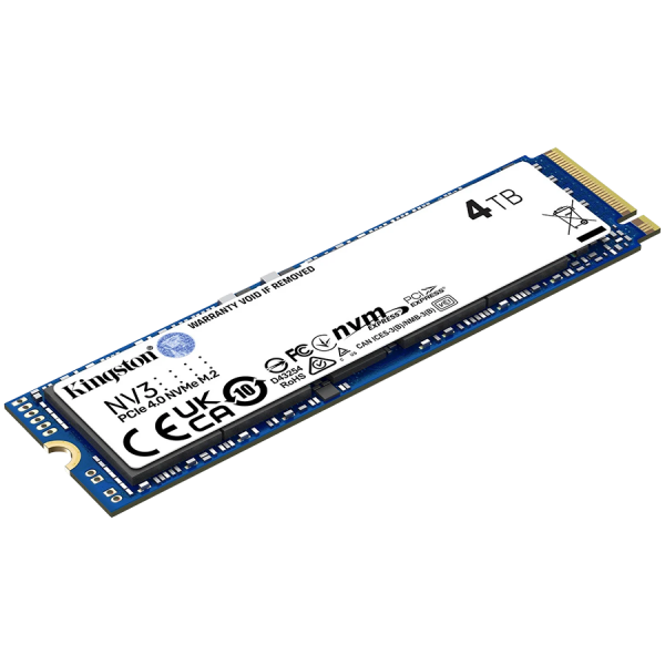 SSD|KINGSTON|NV3|4TB|M.2|PCIE|3D NAND|Write speed 5000 MBytes/sec|Read speed 6000 MBytes/sec|MTBF 200000 hours|SNV3S/4000G