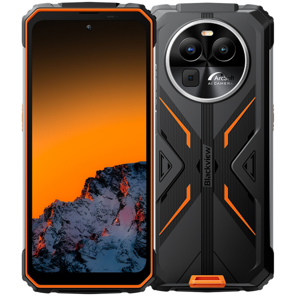 Blackview Rugged BV8100 6.5inch FHD+ IPS 1080*2400 120Hz Gorilla Glass 5, MT6789 8/256GB 32MP; Rear 50MP/13MP/VGA 8800mAh, 45W fast charging NFC, IP68 & IP69K & MIL-STD-810H, Android 14 Orange