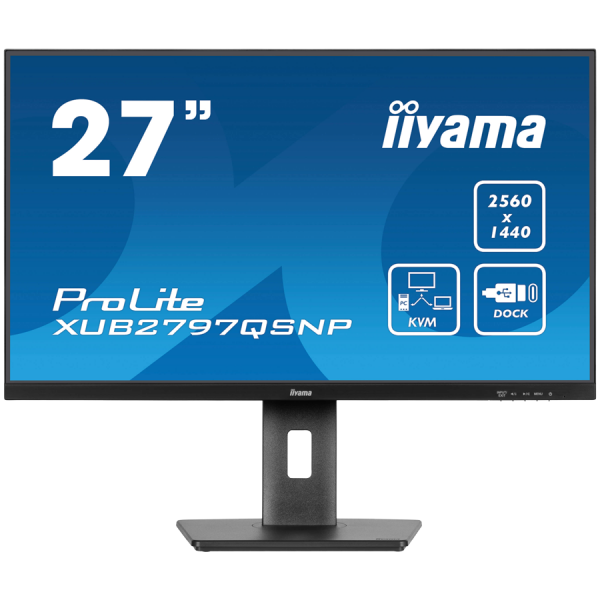 IIYAMA Prolite XUB2797QSNP-B1 Business Monitor - 68.5 cm (27''), WQHD (2560x1440), IPS LED, 100Hz, 300 cd/m², matte / black