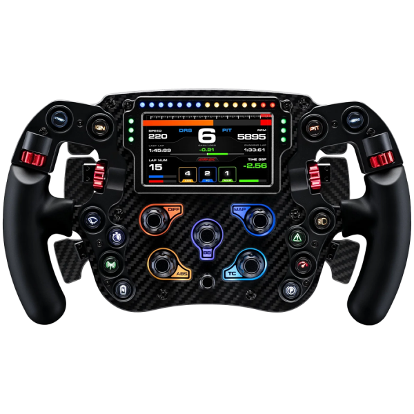 SIMAGIC FX Pro Steering Wheel with Color Screen ,Full Carbon Fiber, Six Paddles, QR50 Included. S203