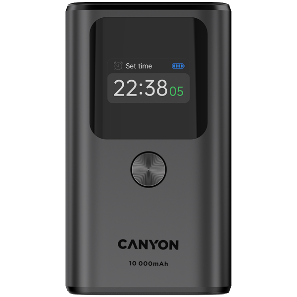 CANYON power bank OnPower 130 TFT 10000 mAh PD30W Dark Grey