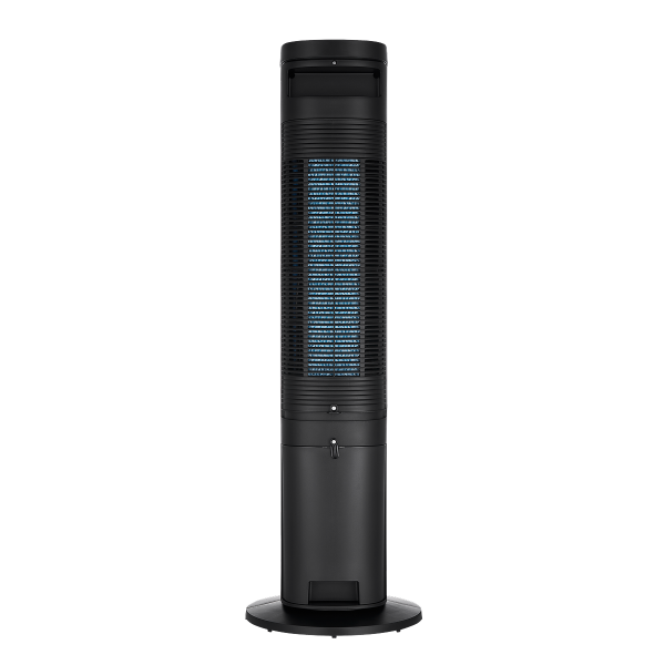 Cooling tower fan, 45W, Ion purifying, 2 ice-box, 4l water tank,  3 wind modes: Normal/Sleep/Eco, 3 speeds,  Air flow 300m3/h, 7h timer, Auto swing blades 60, Remote control, Power off memory, black color, 1000x310x310 mm
